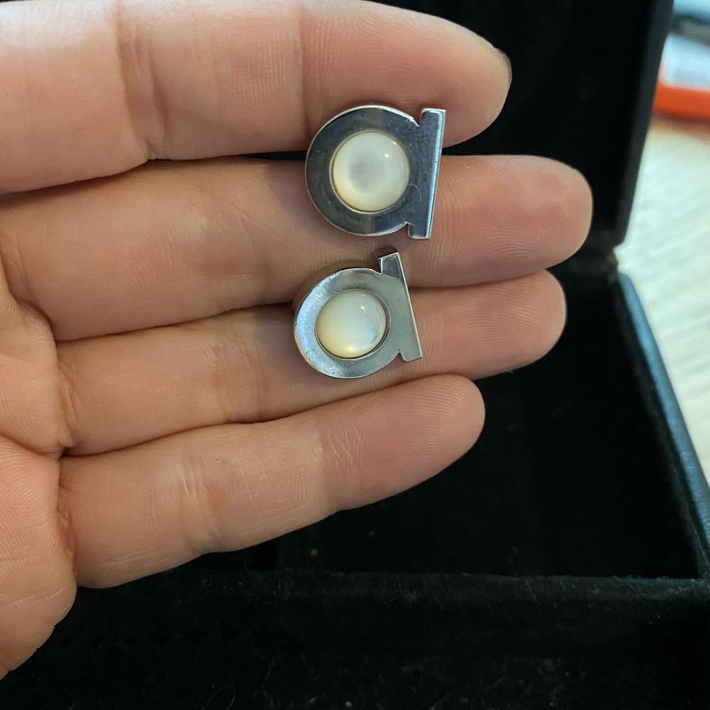 Salvatore Ferragamo Cuff Links w Mother Pearl